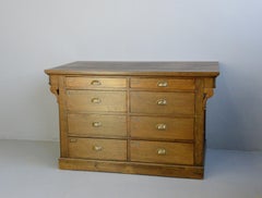 Carved Oak Shop Counter Drawers Circa 1910