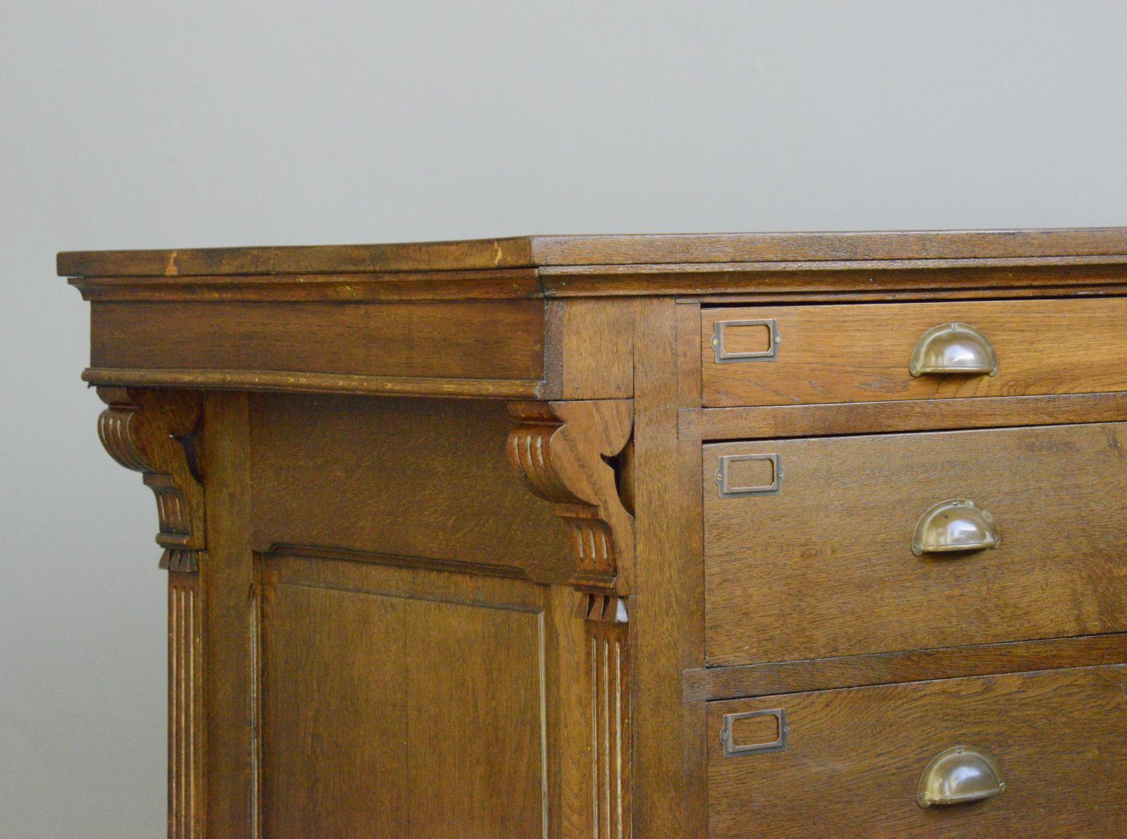 Carved Oak Shop Counter Drawers Circa 1910 1