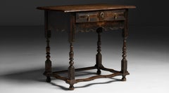 Carved Oak Side Table, England 1690