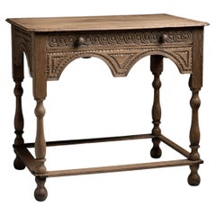 Carved Oak Side Table, England, circa 1800