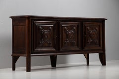 Carved Oak Sideboard in the Style of Biosca, Spain, 1940s