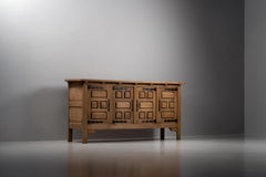 Carved Oak Sideboard, Spain, 1950s