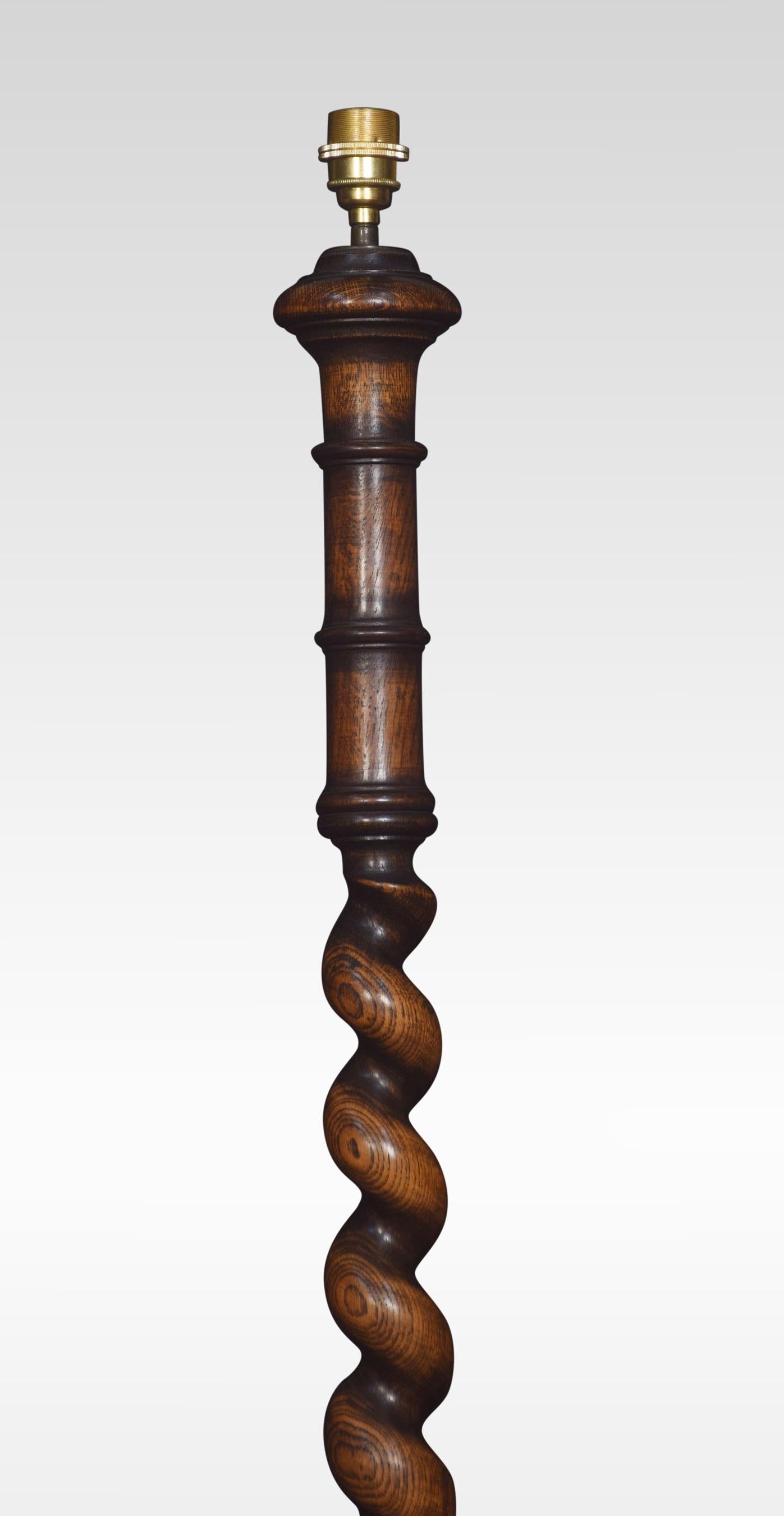 Carved Oak Standard Lamp 1