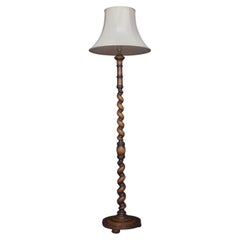 Antique Carved Oak Standard Lamp
