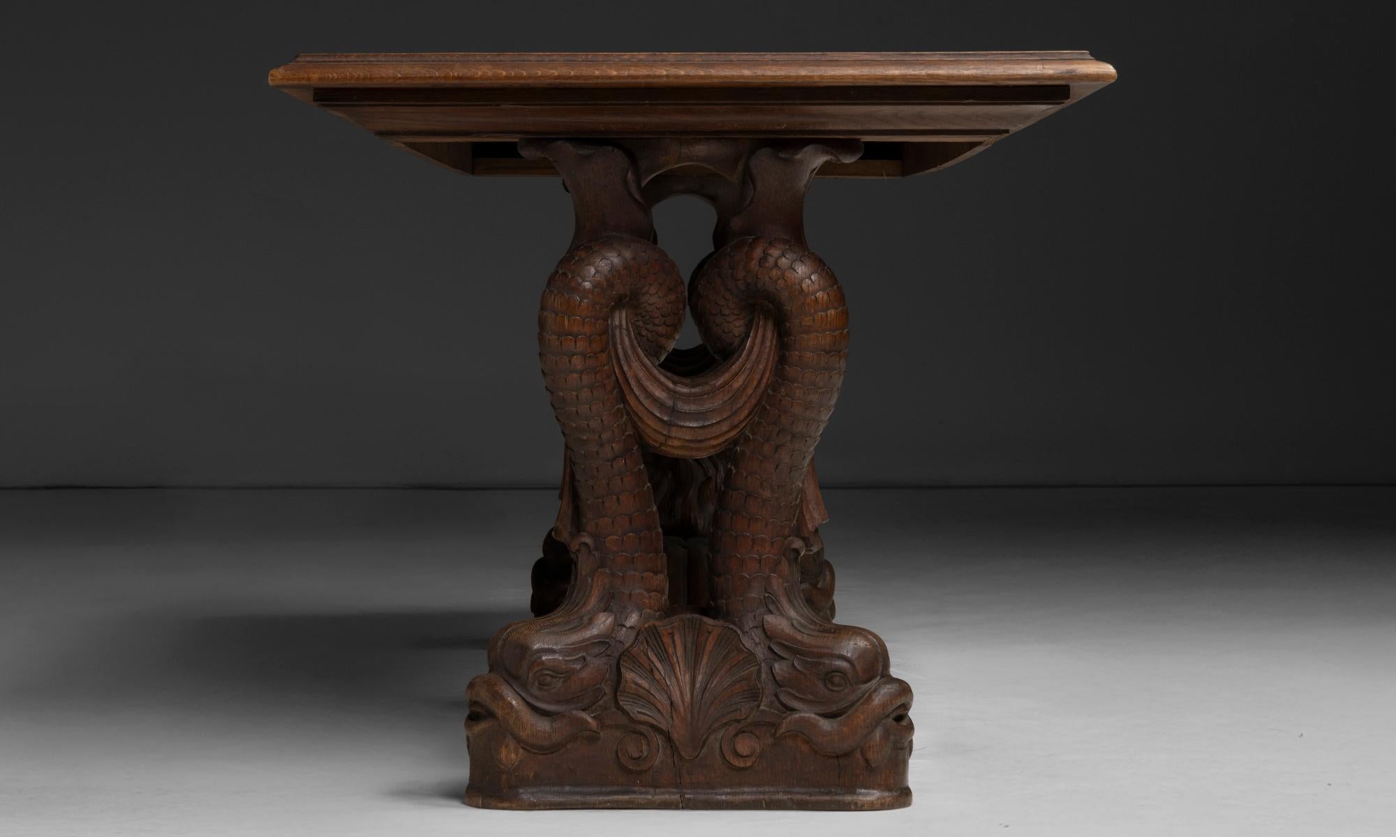 Carved Oak Table, England circa 1900 en vente 3