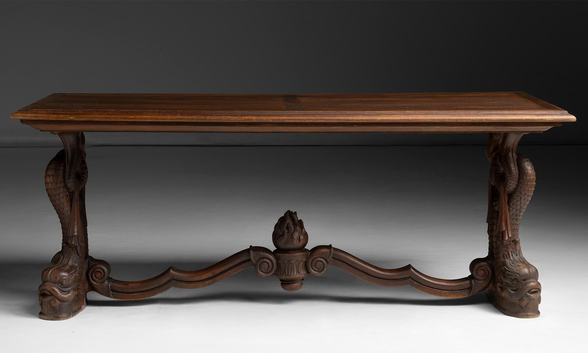 Carved Oak Table, England circa 1900 en vente 1