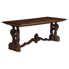 Carved Oak Table, England circa 1900