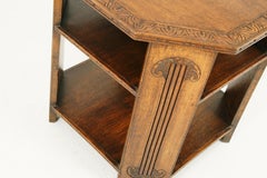 Antique Carved Table, Octagonal Table, Golden Oak, Scotland 1930, B1756