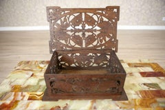 Scatola portagioie in Oak intagliata dei primi del Novecento