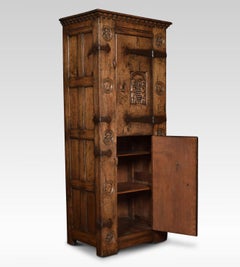 Carved Oak Two-Door Cupboard