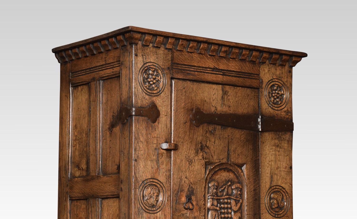 20th Century Carved Oak Two-Door Cupboard