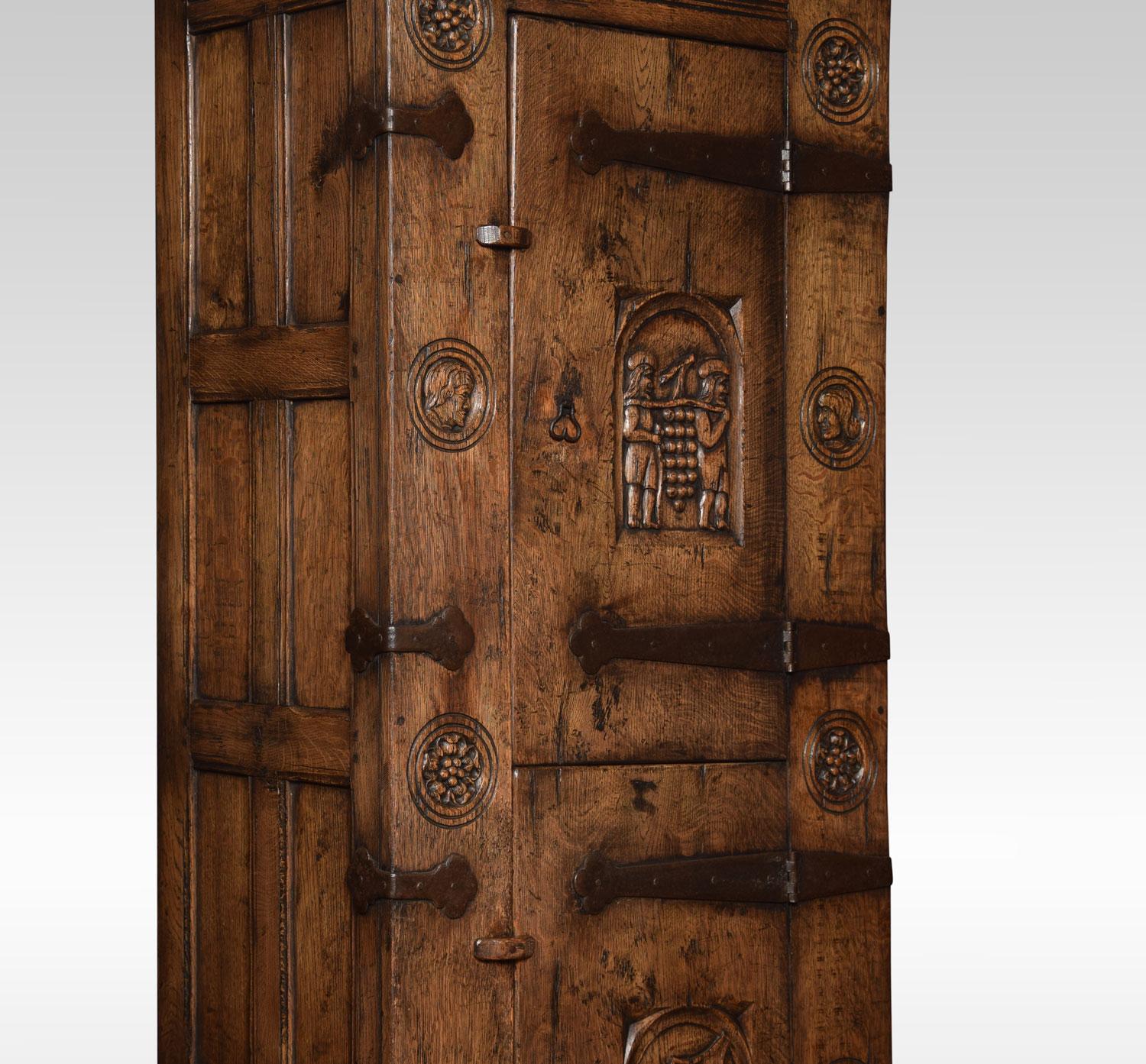 Carved Oak Two-Door Cupboard 1