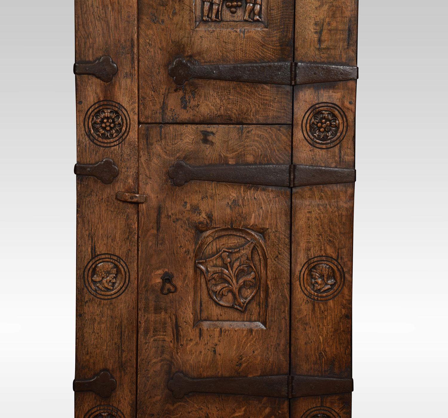 Carved Oak Two-Door Cupboard 3