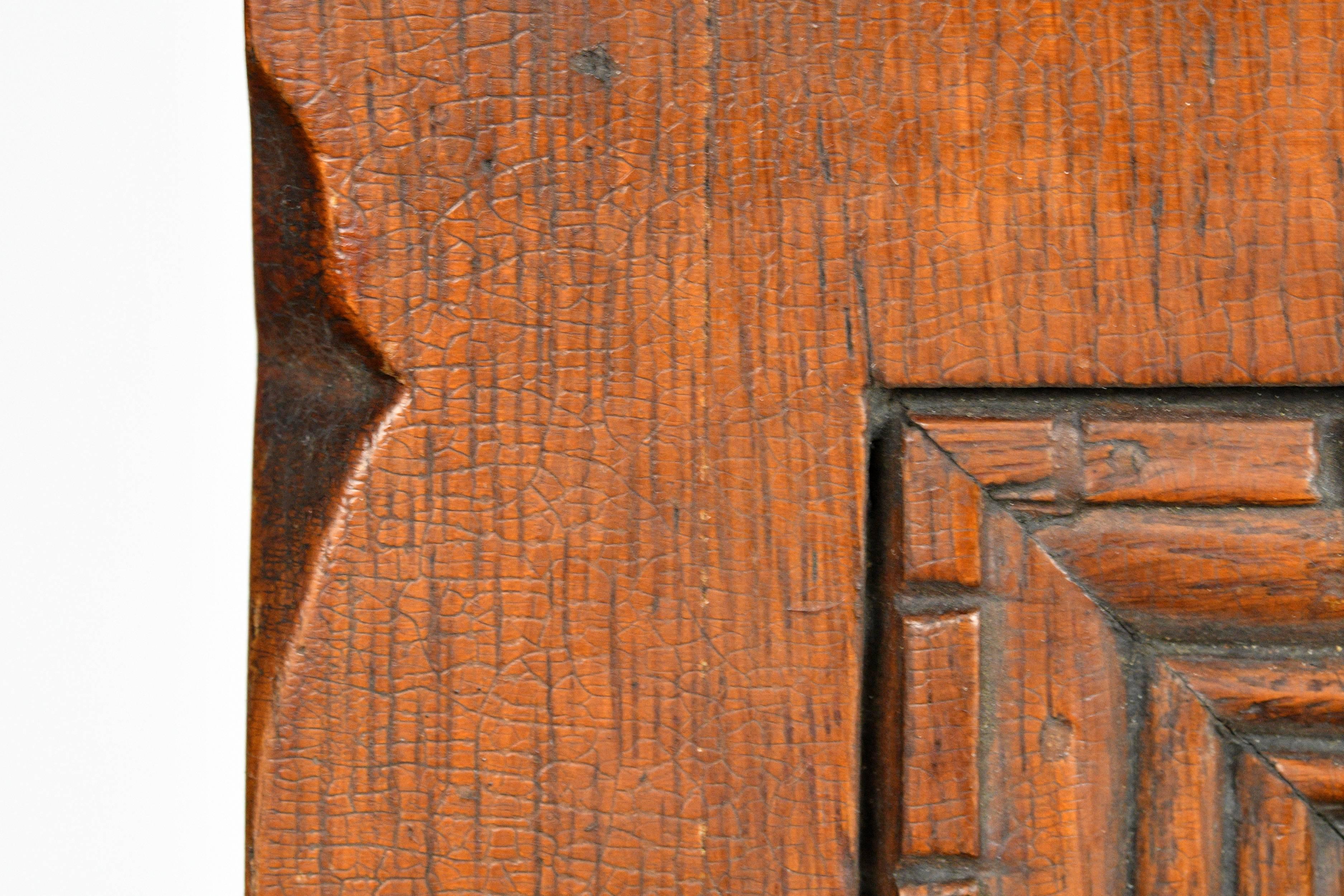 Carved Oak Victorian Newel Post 2