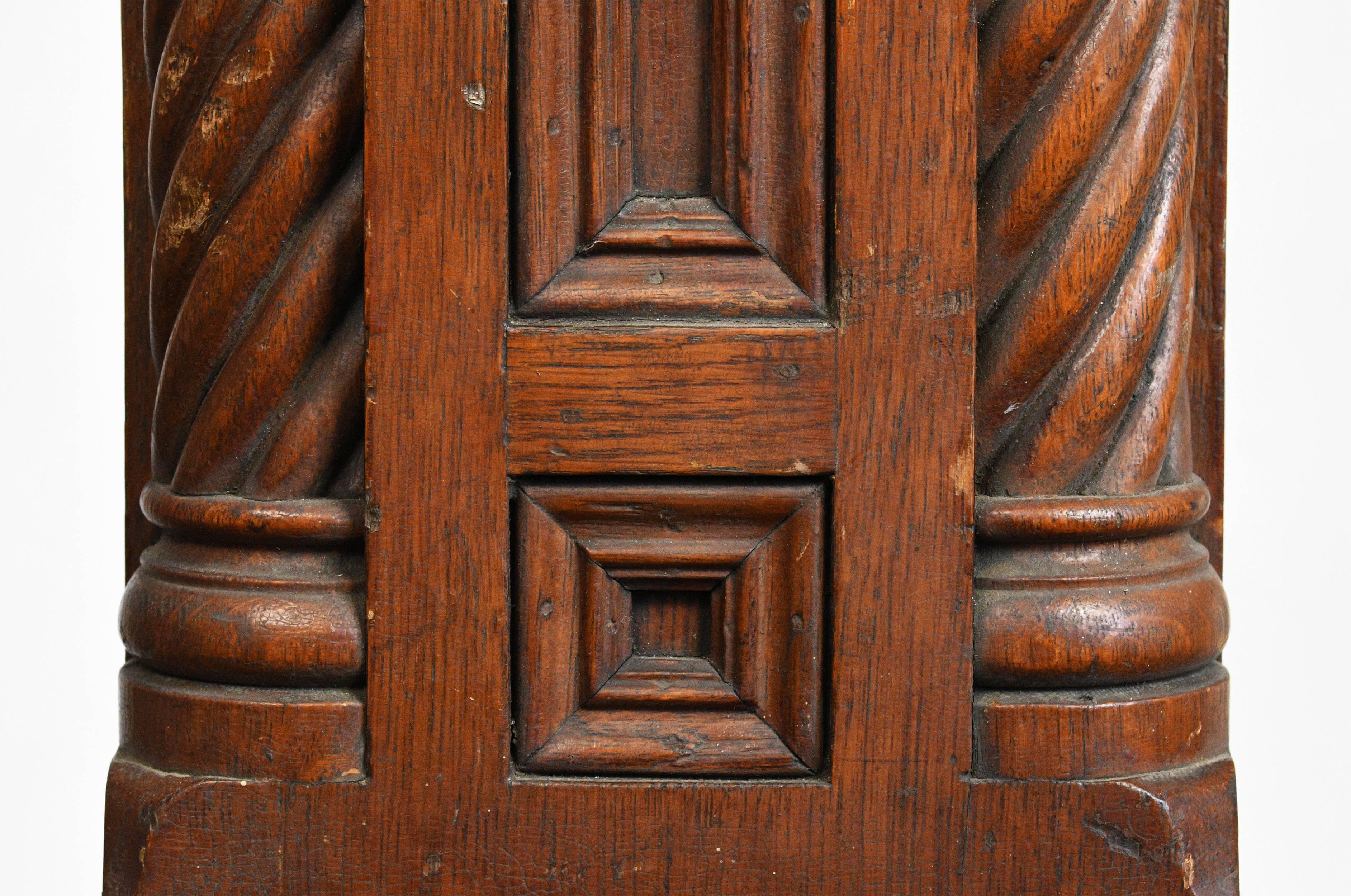 Carved Oak Victorian Newel Post 4