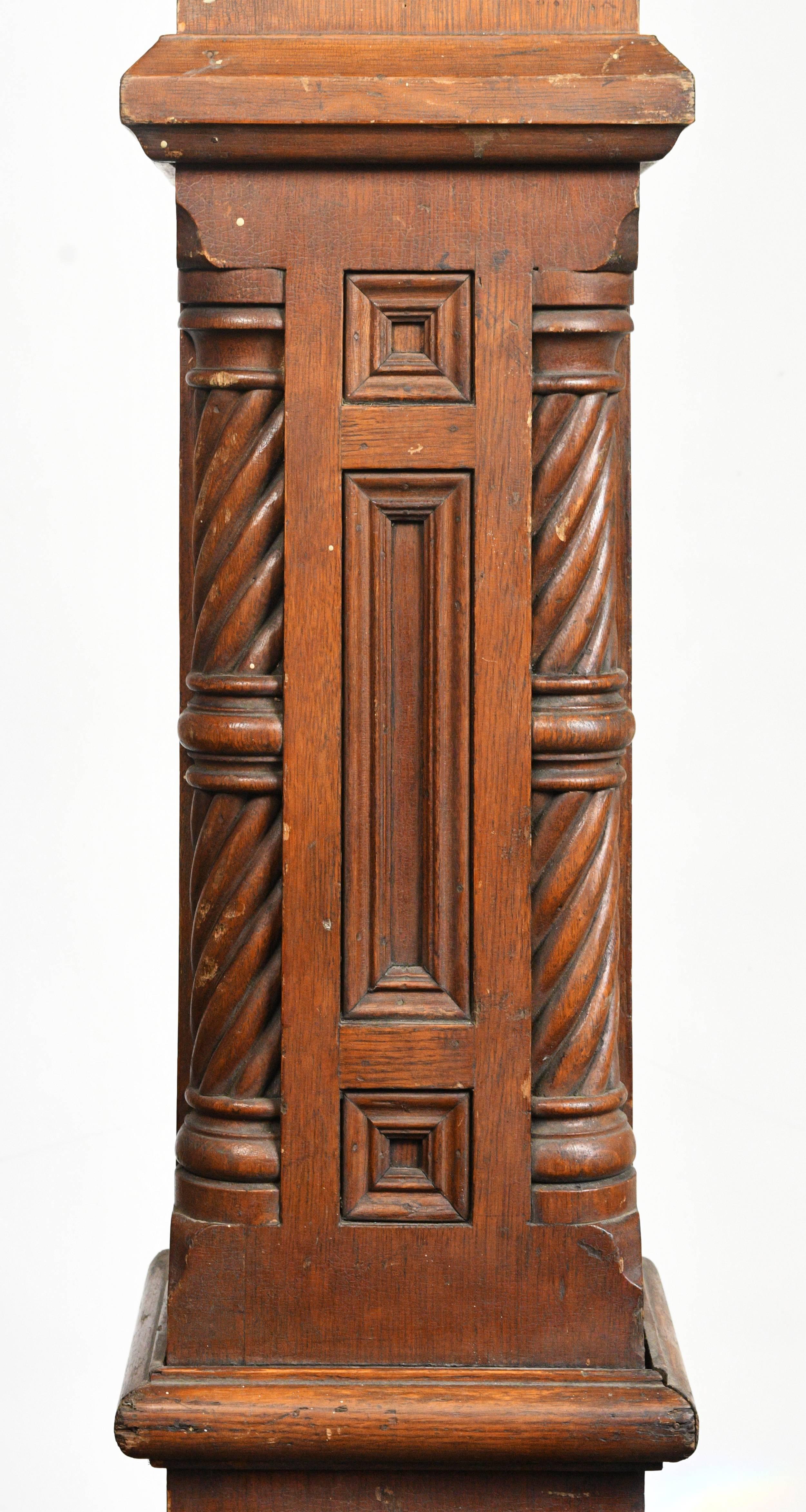 Carved Oak Victorian Newel Post 8