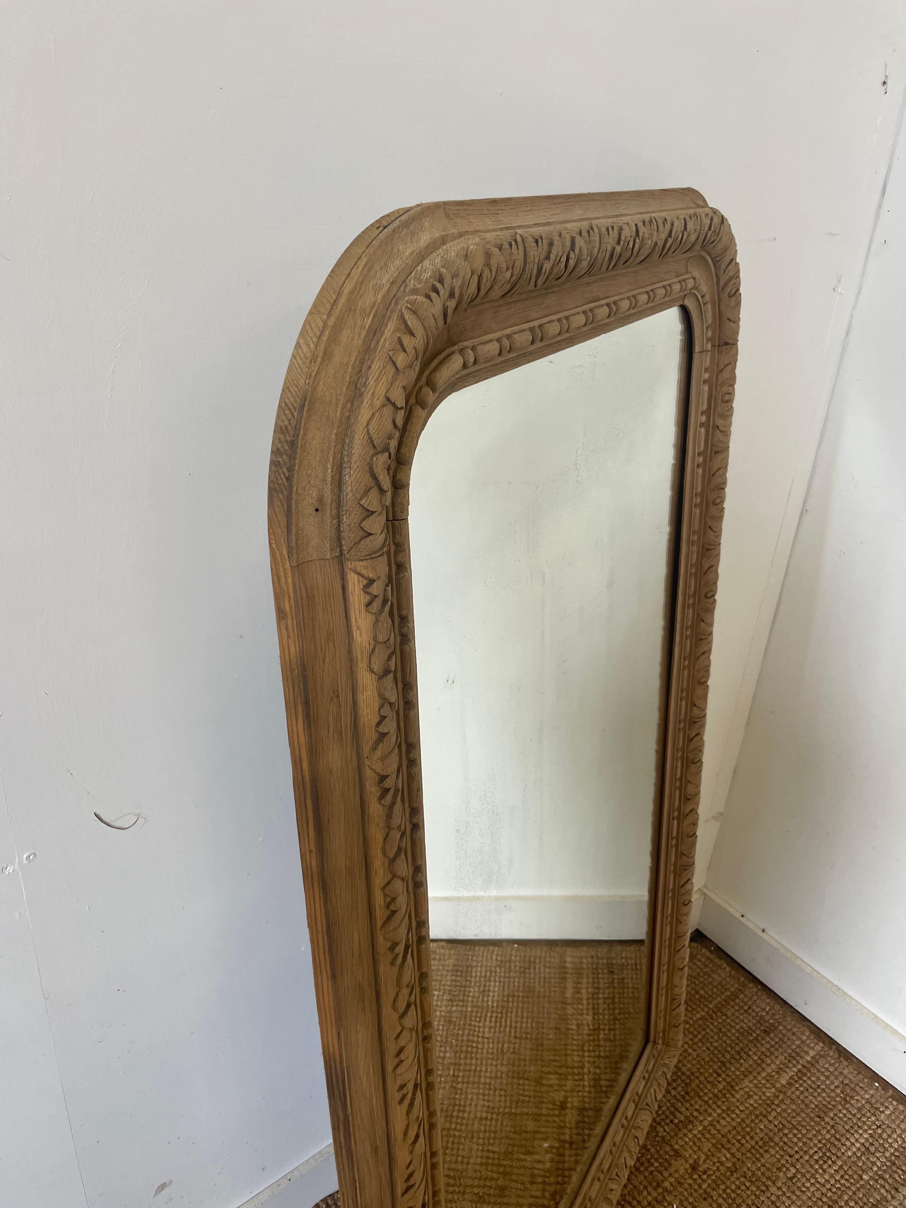 Carved oak wall mirror / over mantle mirror 2