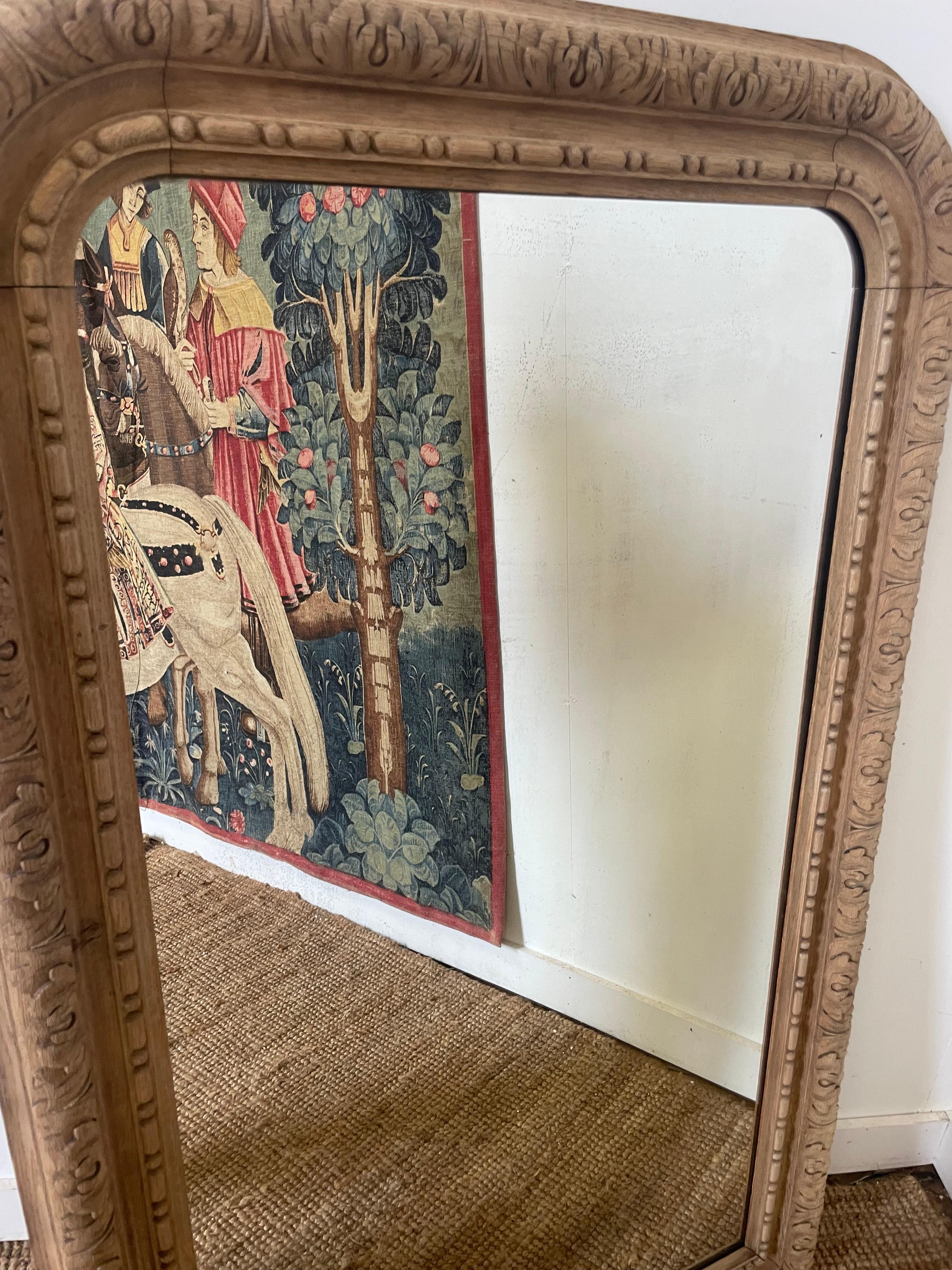 Carved oak wall mirror / over mantle mirror 3