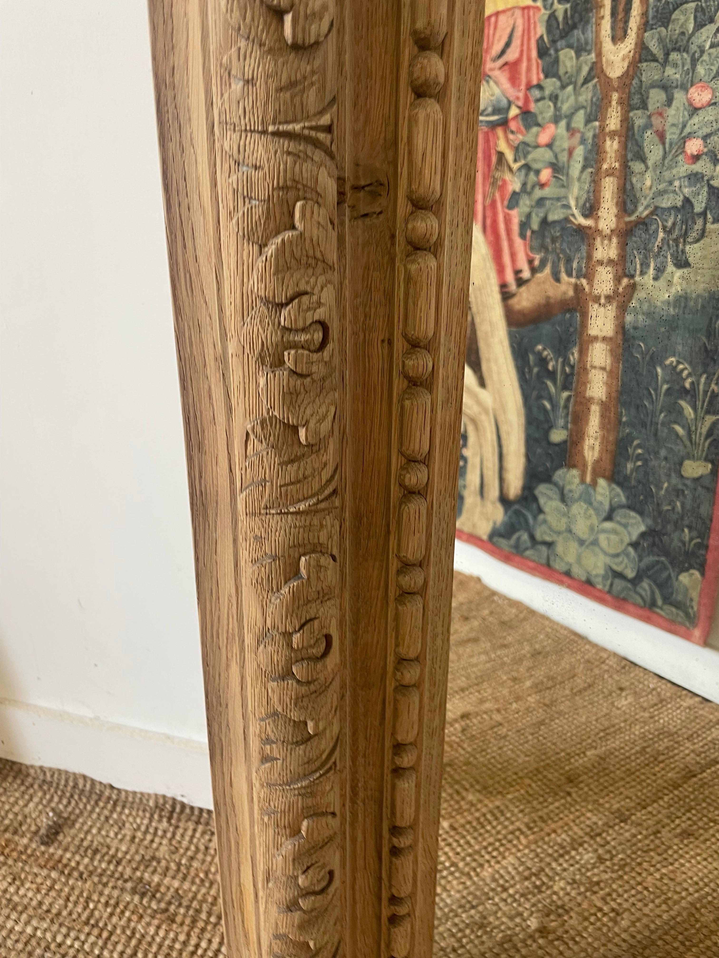 Carved oak wall mirror / over mantle mirror 4