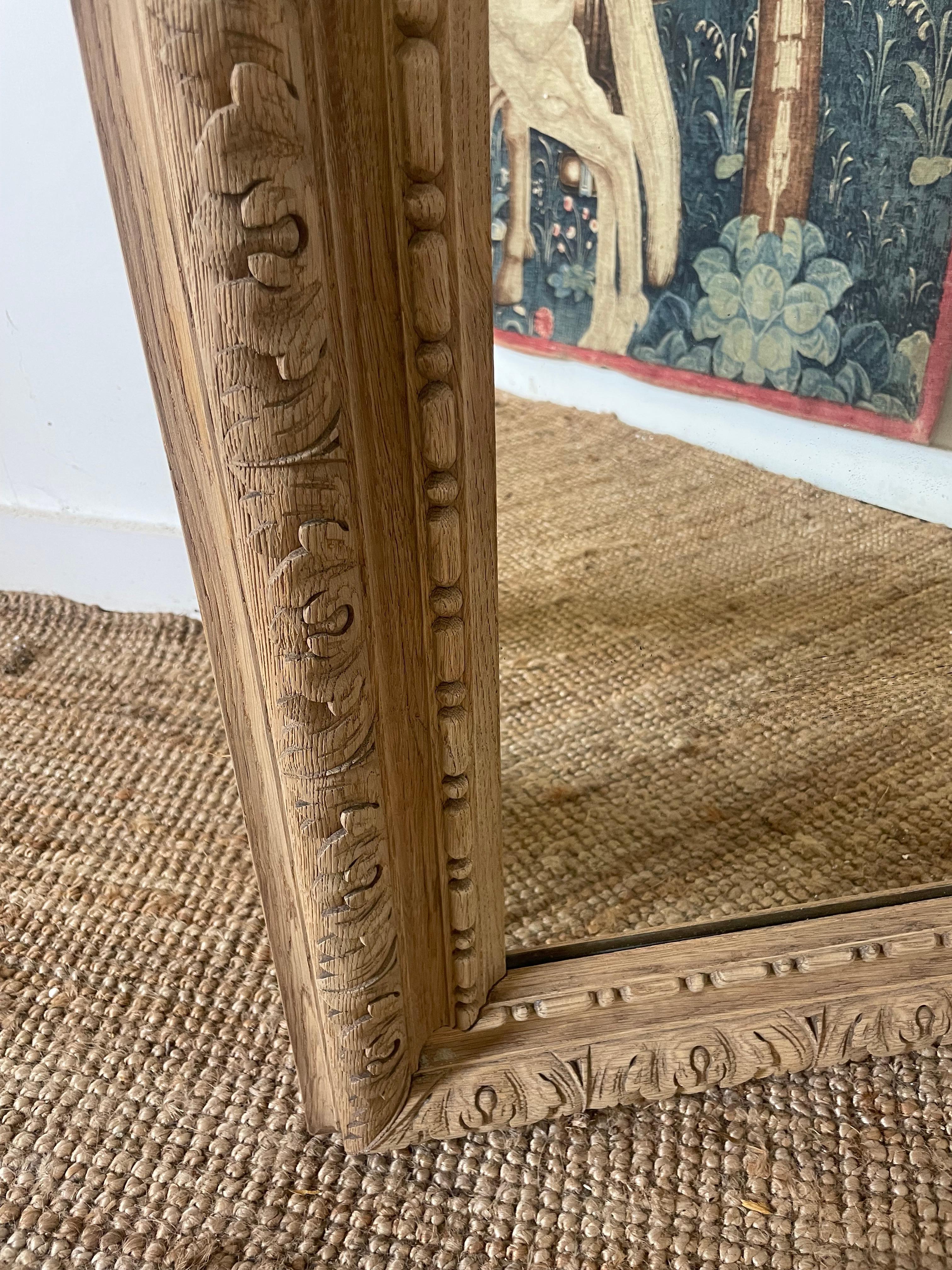 Carved oak wall mirror / over mantle mirror 5