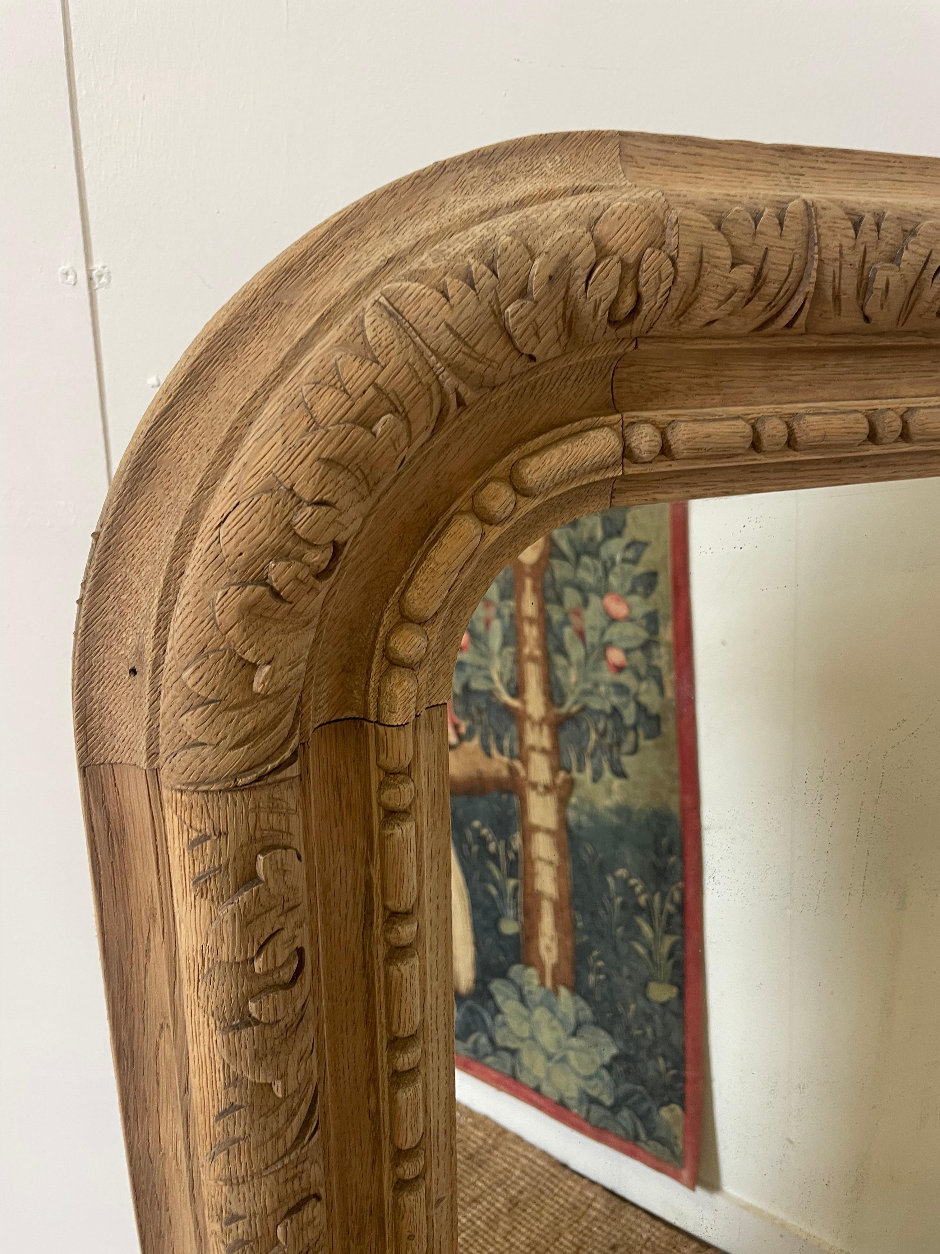 Louis Philippe Carved oak wall mirror / over mantle mirror
