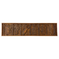 Vintage Carved Oak Wood Panel by Evelyn Ackerman 