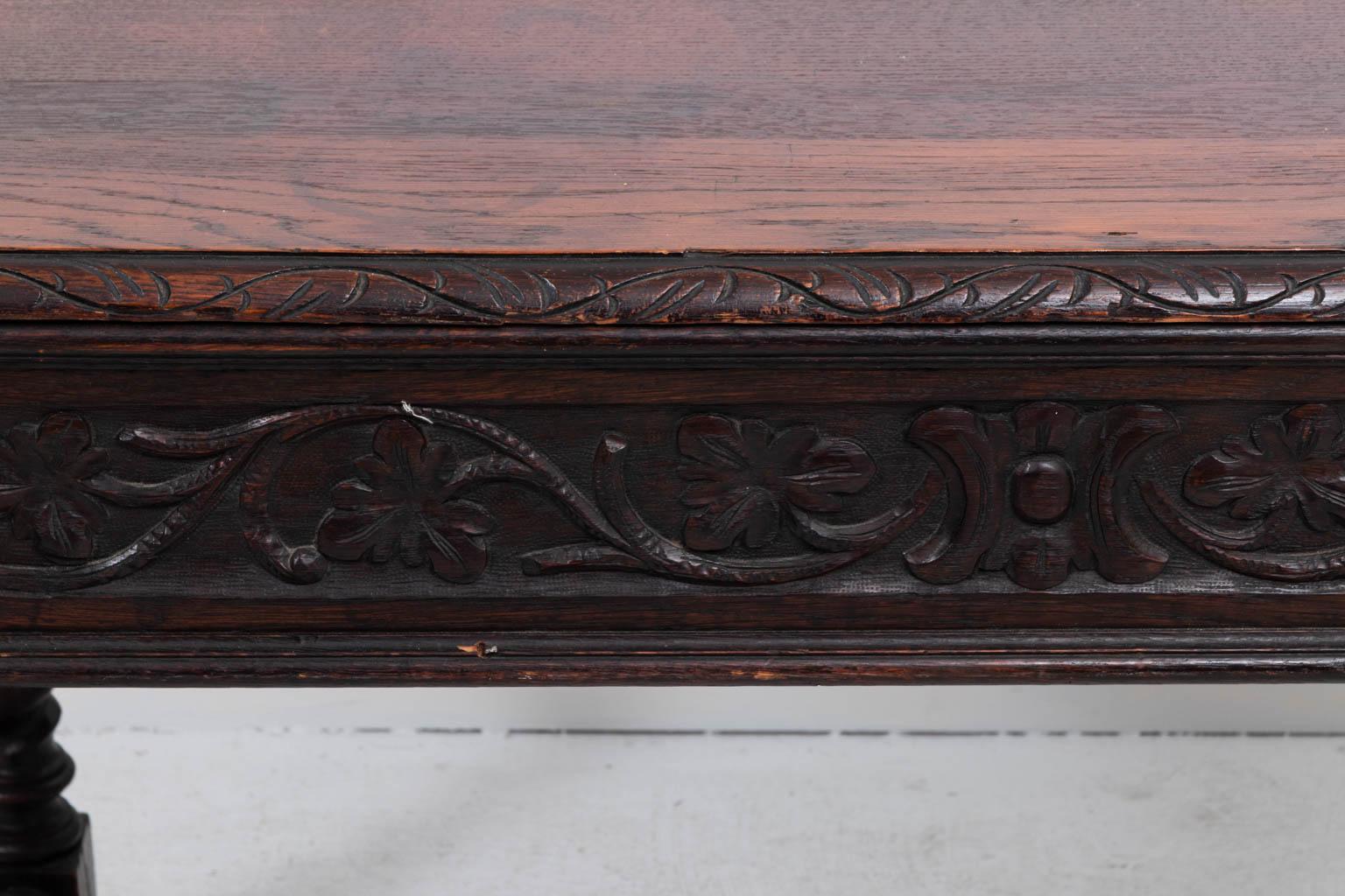 20th Century Carved Oakwood Table