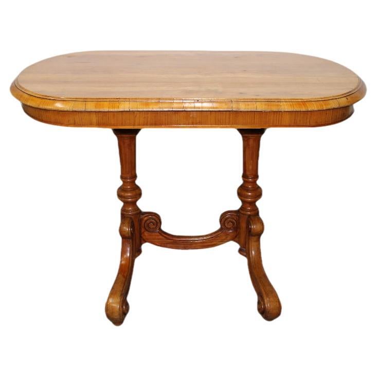 Carved Oblong Table w/ Hand Carved Turned Base For Sale