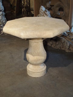 Carved Octagonal Stone Side Table from Provence, France