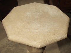 Carved Octagonal Stone Side Table from Provence, France
