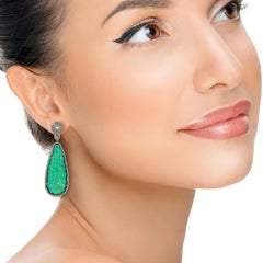 Carved Onyx Diamond Earrings