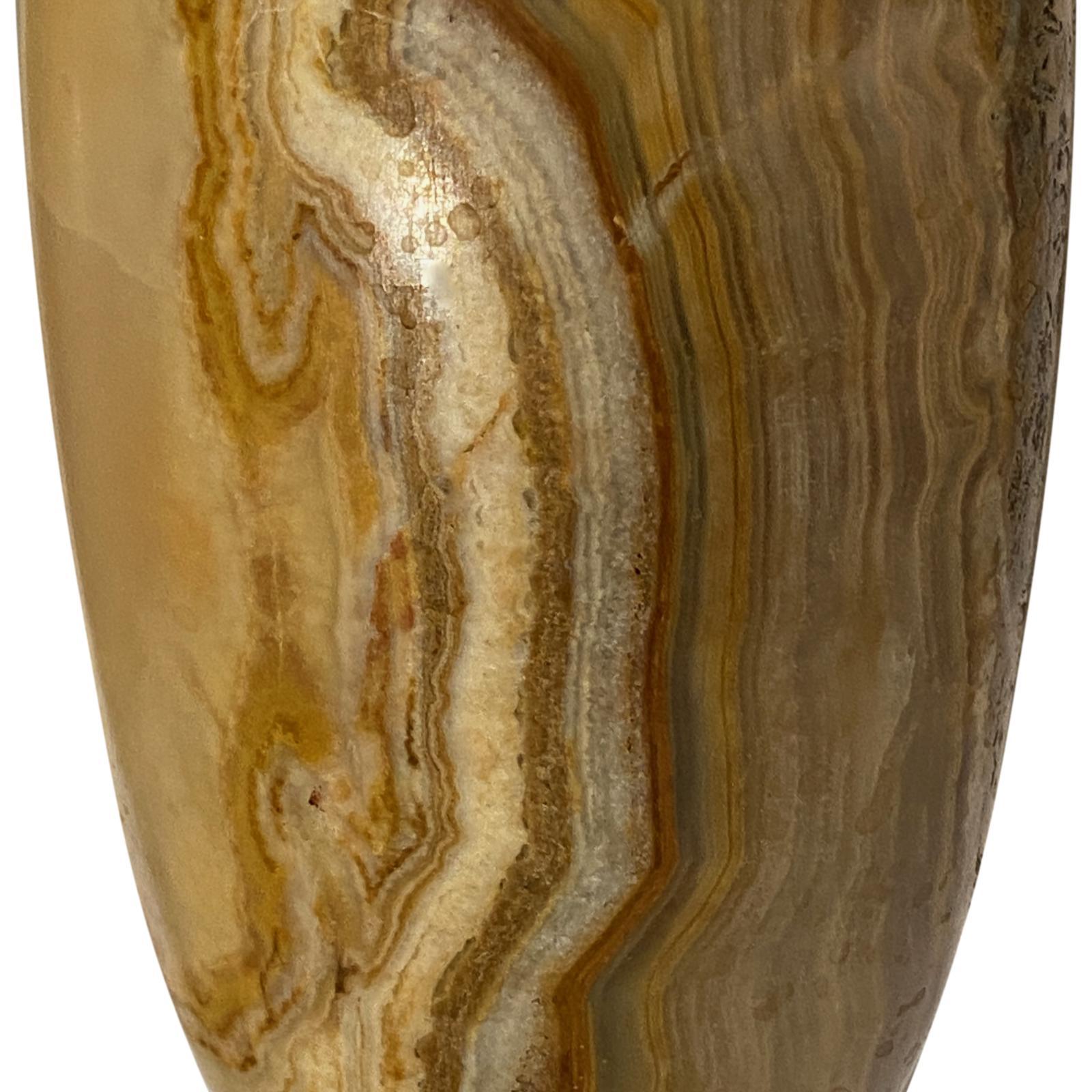Bronzo Coppia di lampade in onice e bronzo in vendita