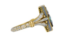 Carved Opal Ring Attributed to Wilhelm Schmidt for Giuliano