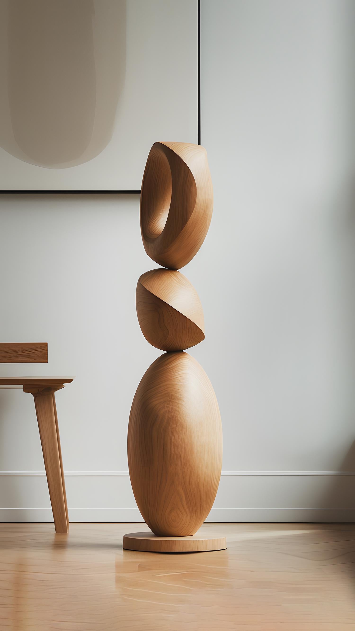 Hand-Crafted Still Stand No23: Tall Oak Sculpture by NONO, A Joel Escalona Masterpiece For Sale
