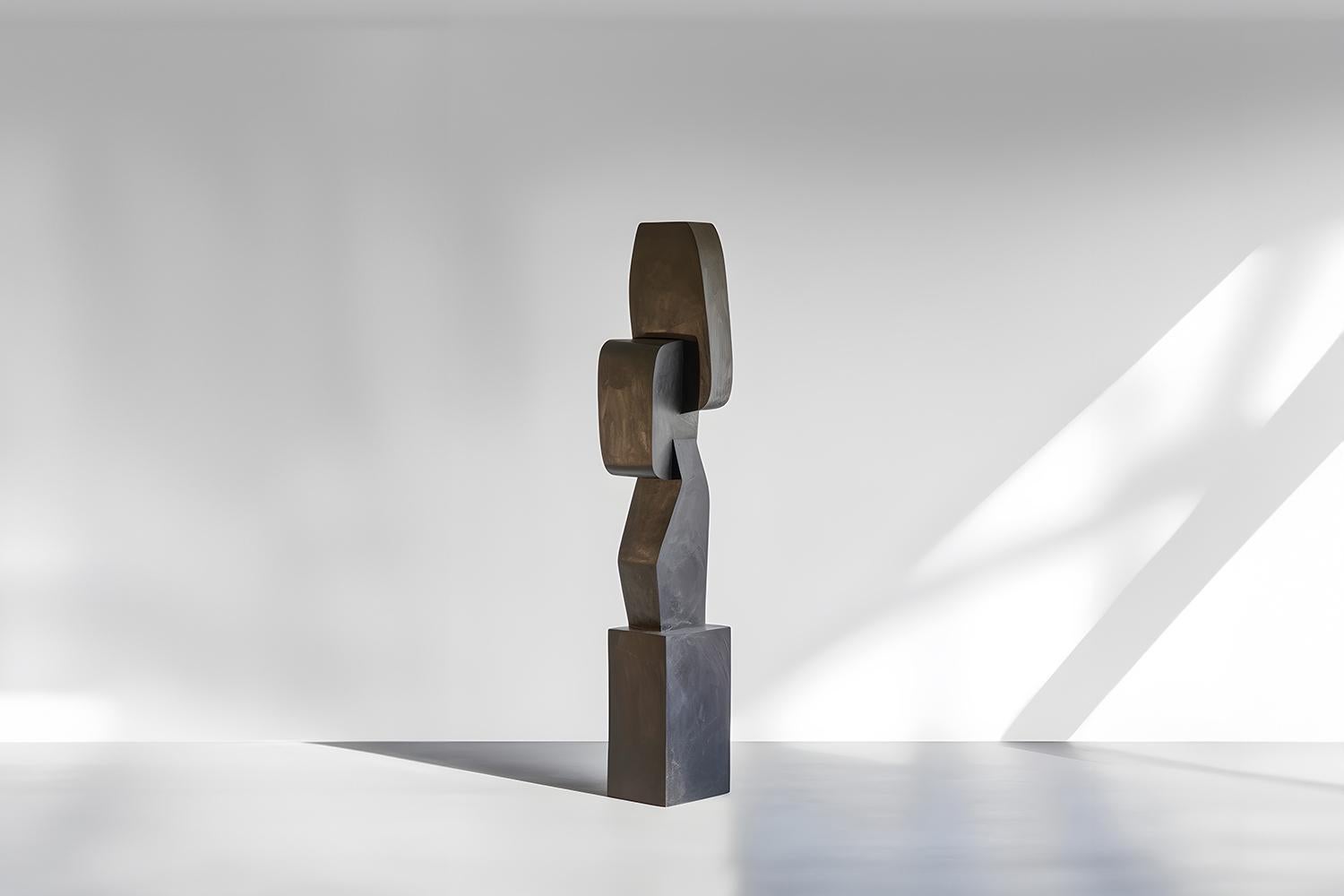 Fait main Sculpture biomorphique en bois sculpté dans le style d'Isamu Noguchi, Force invisible 23 en vente