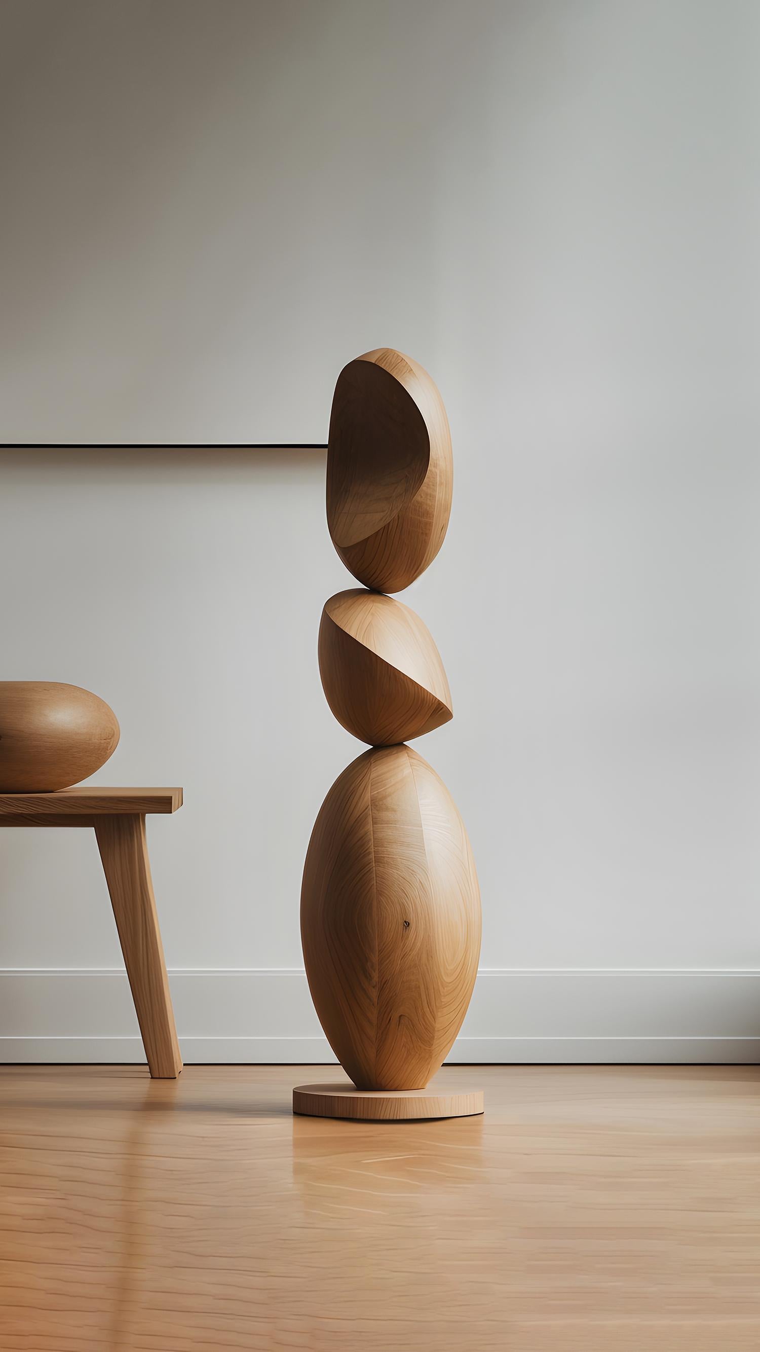 Contemporary Still Stand No23: Tall Oak Sculpture by NONO, A Joel Escalona Masterpiece For Sale