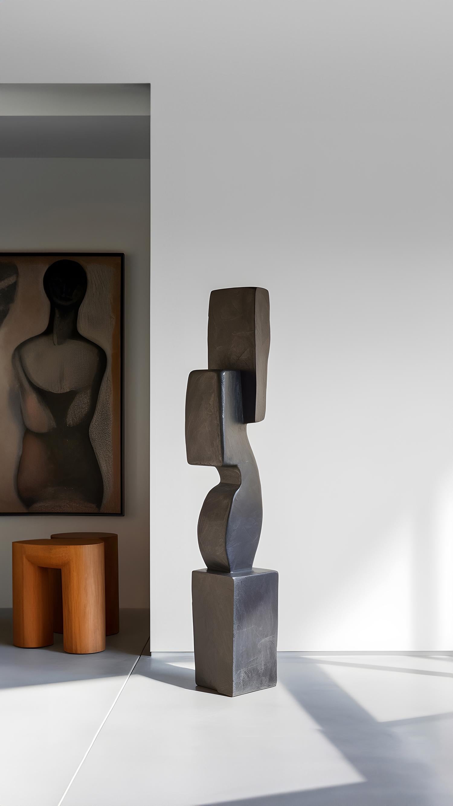 Contemporary Biomorphic Carved Wood Sculpture in the style of Isamu Noguchi, Unseen Force 23 For Sale