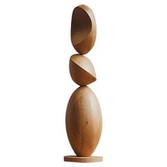 Vintage Still Stand No23: Tall Oak Sculpture by NONO, A Joel Escalona Masterpiece