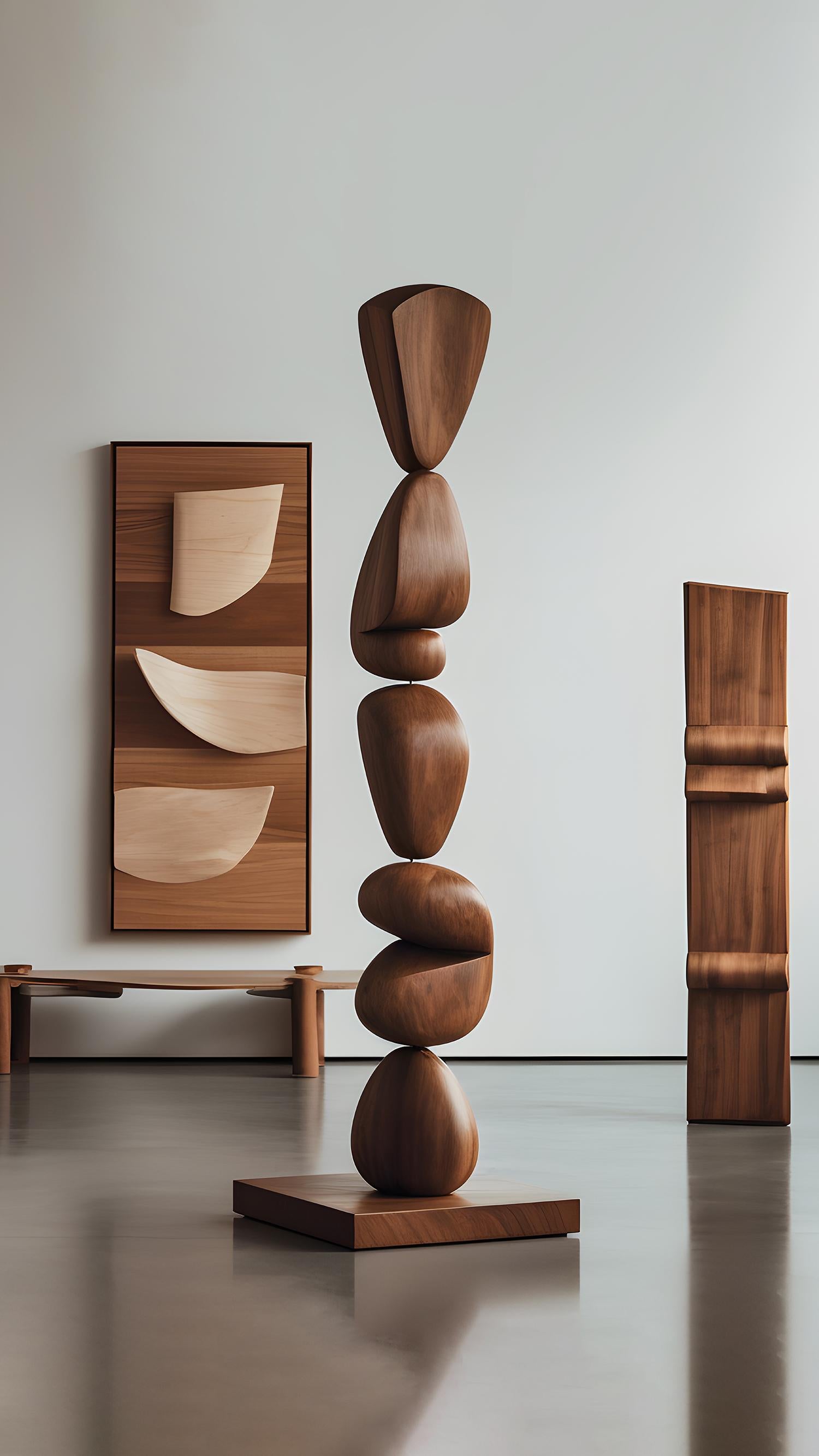 Hand-Crafted Graceful Wooden Standing Totem Still Stand No24, NONO’s Escalona Collection For Sale