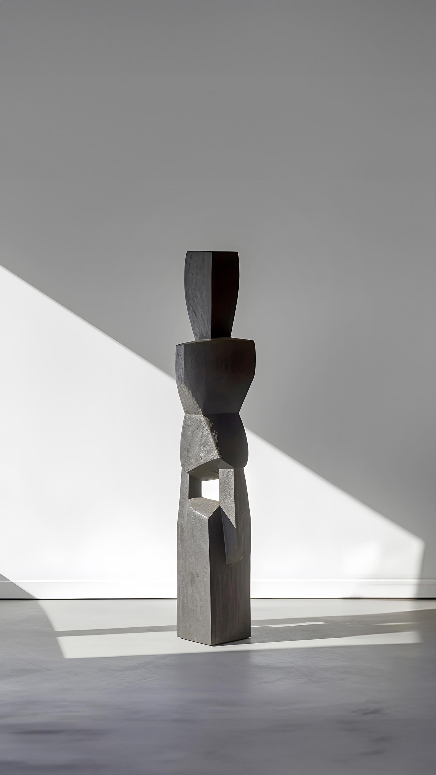 Contemporary Monumental Wooden Sculpture Inspired in Constantin Brancusi, Unseen Force 24 For Sale