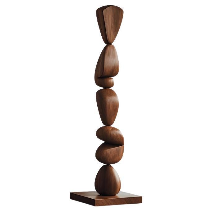 Graceful Wooden Standing Totem Still Stand No24, NONO’s Escalona Collection For Sale