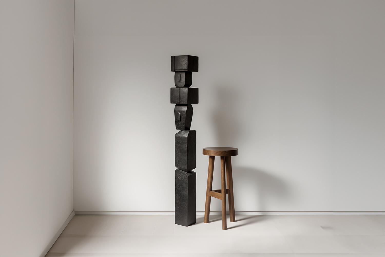 Mid-Century Modern Monumental Wooden Sculpture Inspired in Constantin Brancusi, Unseen Force 26 For Sale