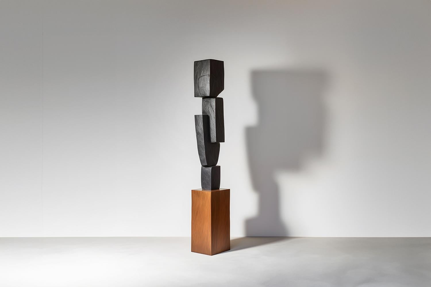 Mid-Century Modern Monumental Wooden Sculpture Inspired in Constantin Brancusi Style, 27 For Sale