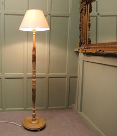 Carved Oriental Style Floor Lamp, Standard Lamp