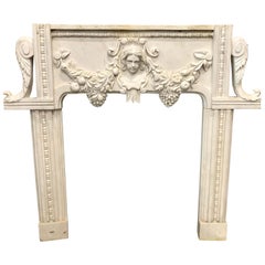Carved Ornate 19th Century Mantle Surround Mantel Chimneypiece Bearing Figural