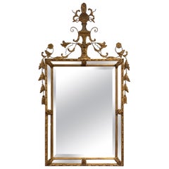 Carved Ornate Large Neoclassical Giltwood Wall Mirror