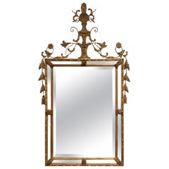 Carved Ornate Large Neoclassical Giltwood Wall Mirror