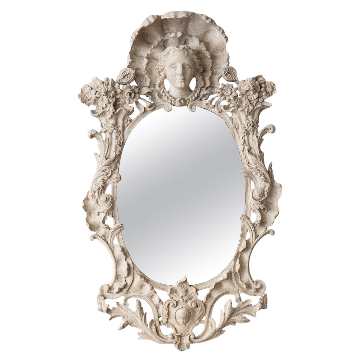 Carved Oval Mirror, Mid 18th Century