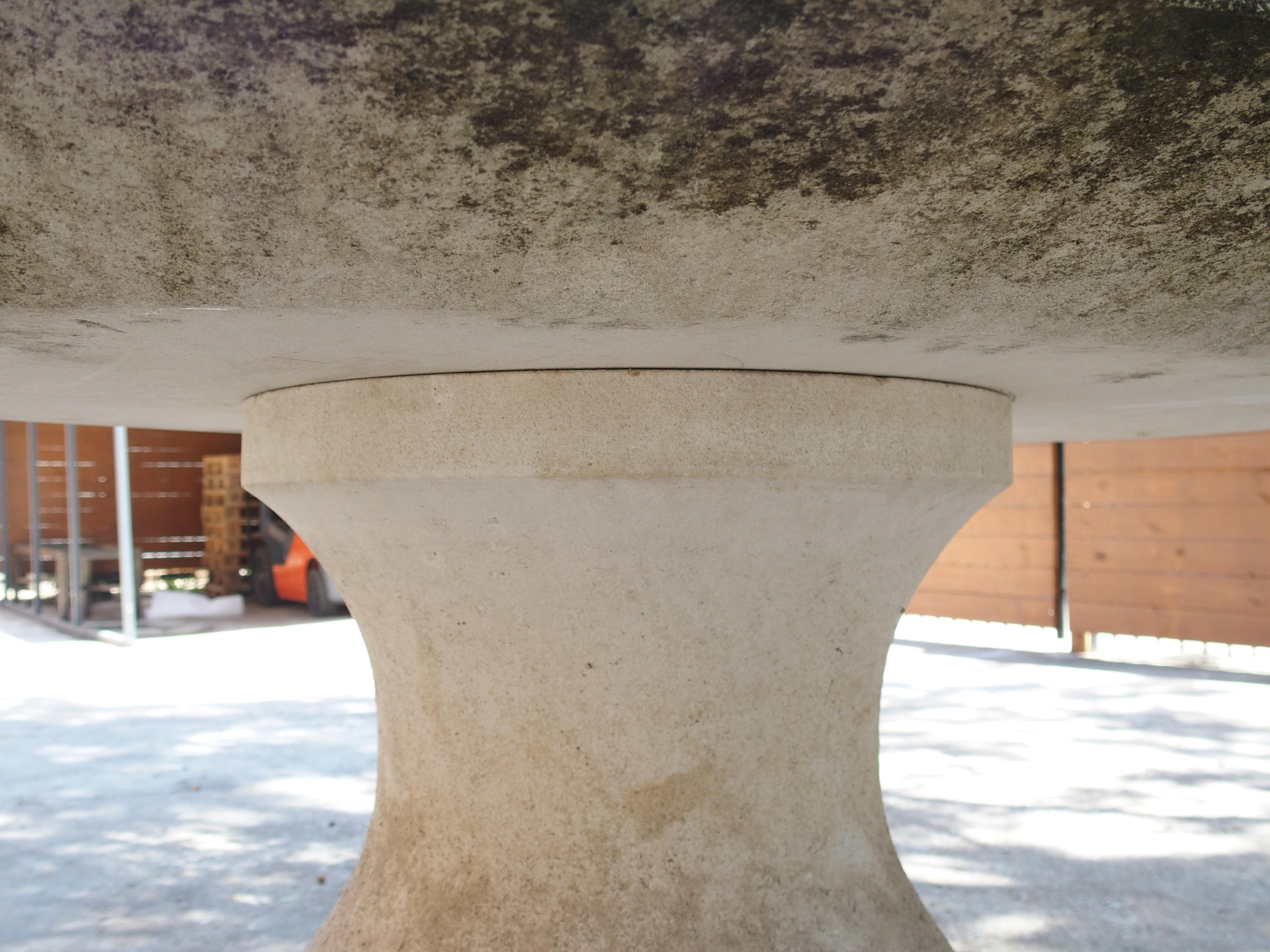 Carved Oval Top Limestone Garden Baluster Table from Provence, France For Sale 8