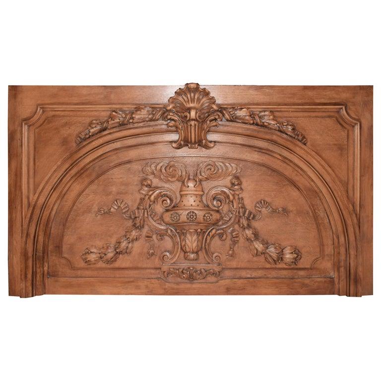 A very fine carved over door pane: l in the Louis XVI style. France, circa 1980. P
Dimensions: height 36 3/4 x width 66 1/2